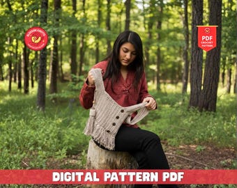 Patroon gehaakte draagtas, gemakkelijke portemonnee voor beginners (pdf-patroon)