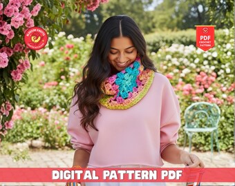 Granny Stitch Crochet Cowl Pattern: Textured Triangle Scarf (PDF Pattern)