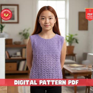 Crochet Top, Sleeveless Tank Top Pattern, Women's Crochet Vest Pattern (PDF Download)