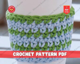 Christmas Crochet Mug Cozy Pattern Bundle: Gingerbread, Jingle Bells, Snowflake (PDF Pattern)