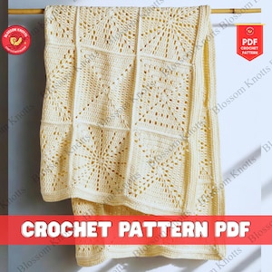 Field and Forest Crochet Throw Pattern Mosaic Crochet Afghan Pattern Advanced Tapestry Crochet Blanket Design Modern Crochet Pattern