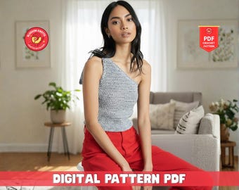 Crochet Crossover Wrap Cardigan Pattern, DIY Sweater Top (PDF Pattern)