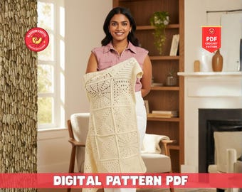 Mosaic Crochet Blanket Pattern: Field and Forest Afghan (PDF Pattern)