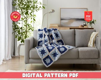 Polka Dottie Grandma Square Häkeldecke-Muster (PDF-Muster)