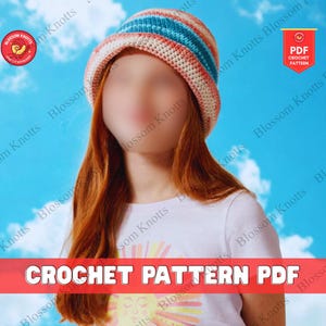 Crochet Bucket Hat Pattern for Women Raffia Sun Hat Design Wide Brim Summer Hat Pattern for Beach Holiday Handmade DIY Crochet Hat