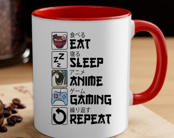 Eat Sleep Anime Repeat, Anime Lover Gift, Gift for Anime Watcher, Anime Hobby Mug, Anime Mug, Game Mug, Anime Enthusiast Gift CYNH39