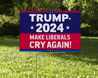 Donald Trump 2024 Save America Yard Sign, Trump '24 Save America Sign with Metal Stake, Donald Trump For President 2024 CZFM49