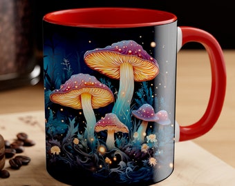 Personalized Mushroom Coffee Mug, Magic Mushroom Mug, Mushroom Lovers Gift, Custom Mushroom Cup, Mushroom Coffee Cup,Cottagecore Gift CYNI02