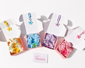 Mini Gift – Soft Girl Aesthetic Accessories | Cute Surprise Box for Her | Kawaii Pastel Scrunchie + Keychain + Hair Clip | Pink Party Filler