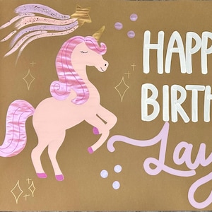 Unicorn birthday banner