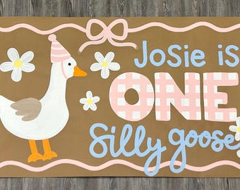 silly goose daisy birthday banner