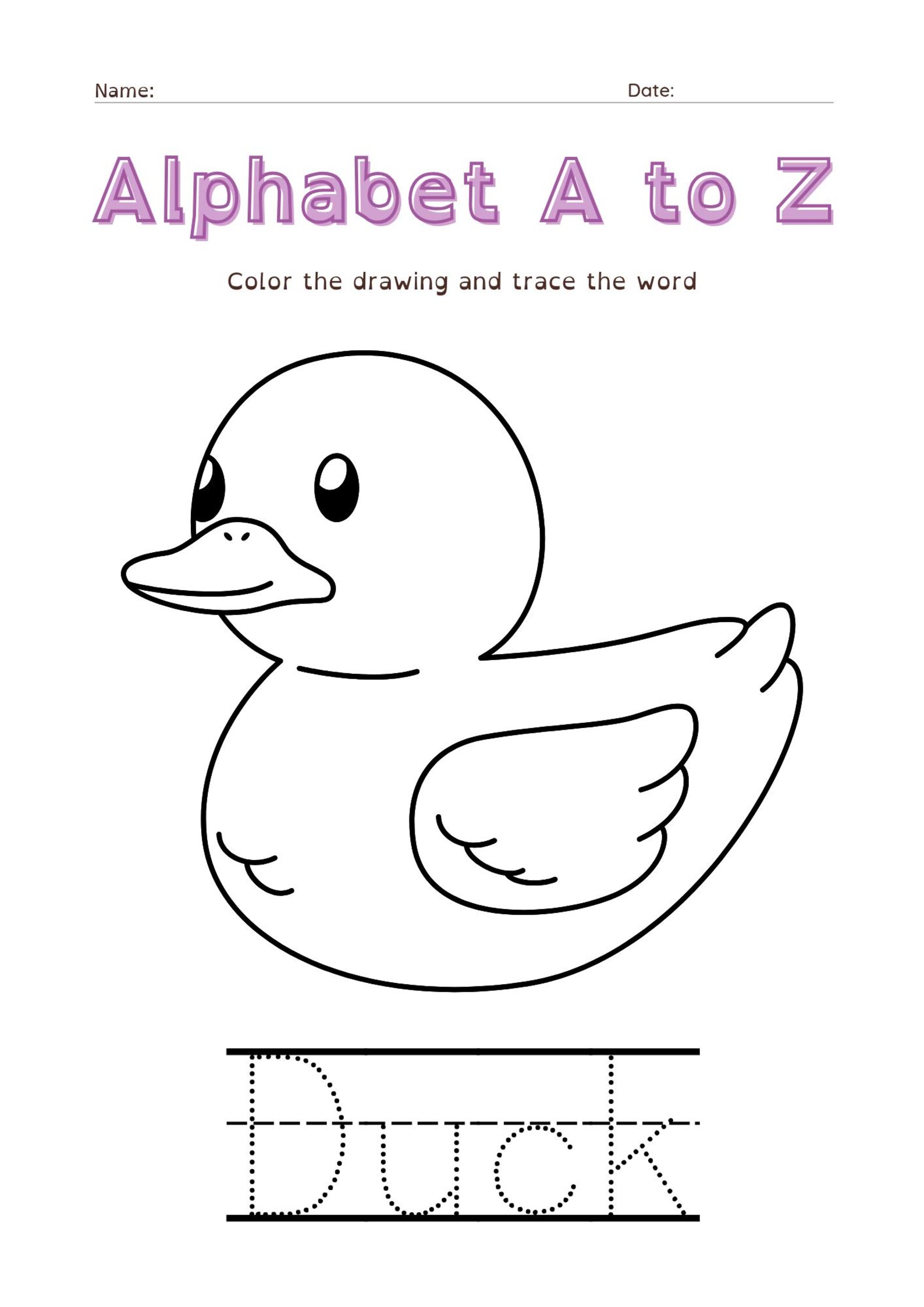 Printable Tracing Alphabet Worksheets for Kindergarten - Etsy