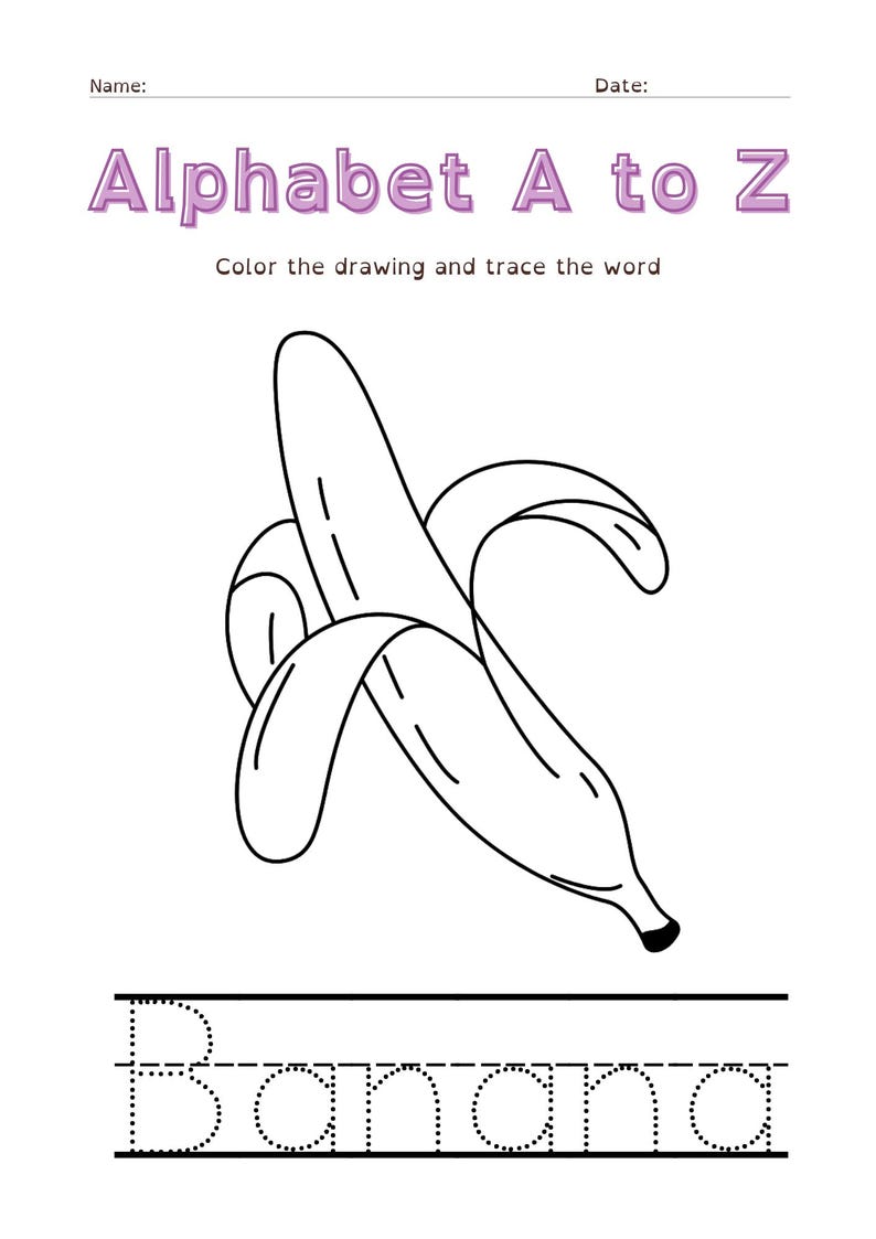 Printable Tracing Alphabet Worksheets for Kindergarten - Etsy