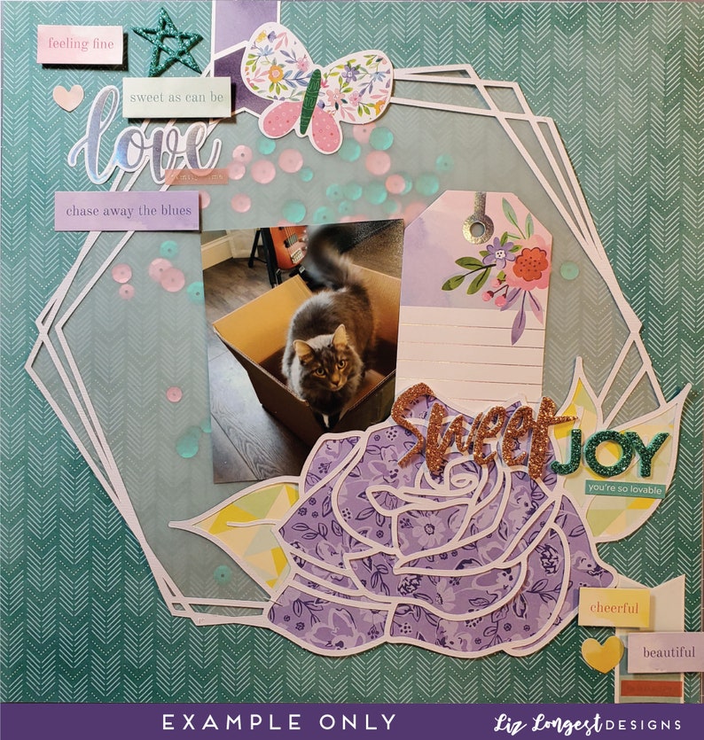 Paper Cut File for Scrapbooking Rose Hexagon Scrapbook Etsy