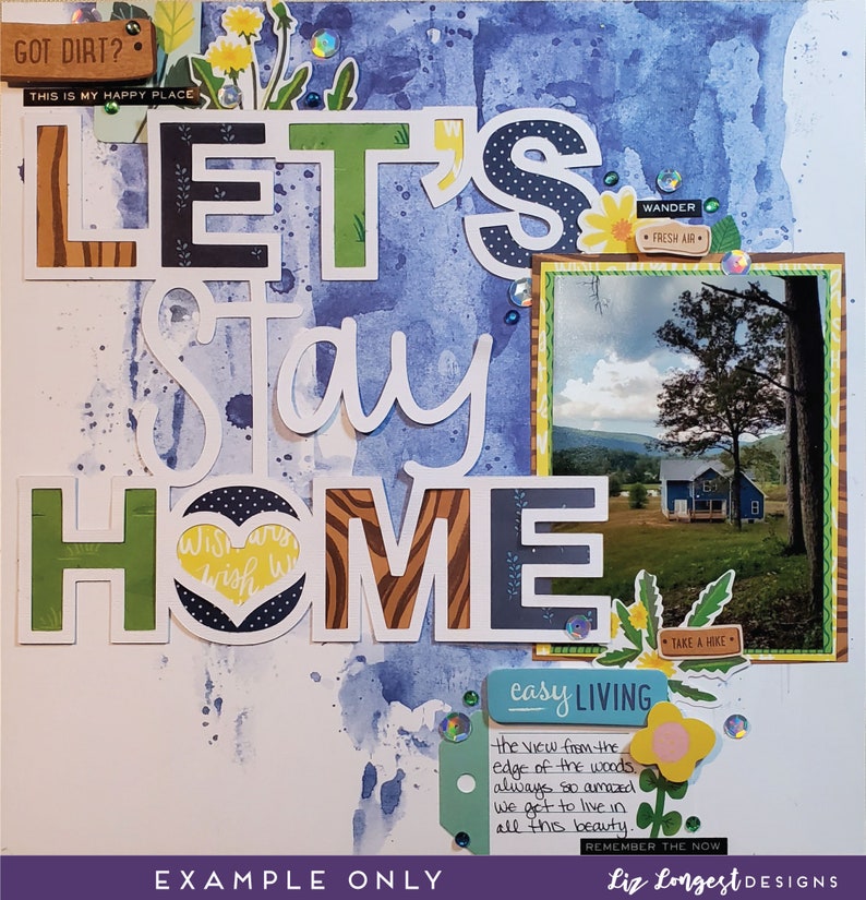 Paper Cut File for Scrapbooking Let's Stay Home Scrapbook Etsy