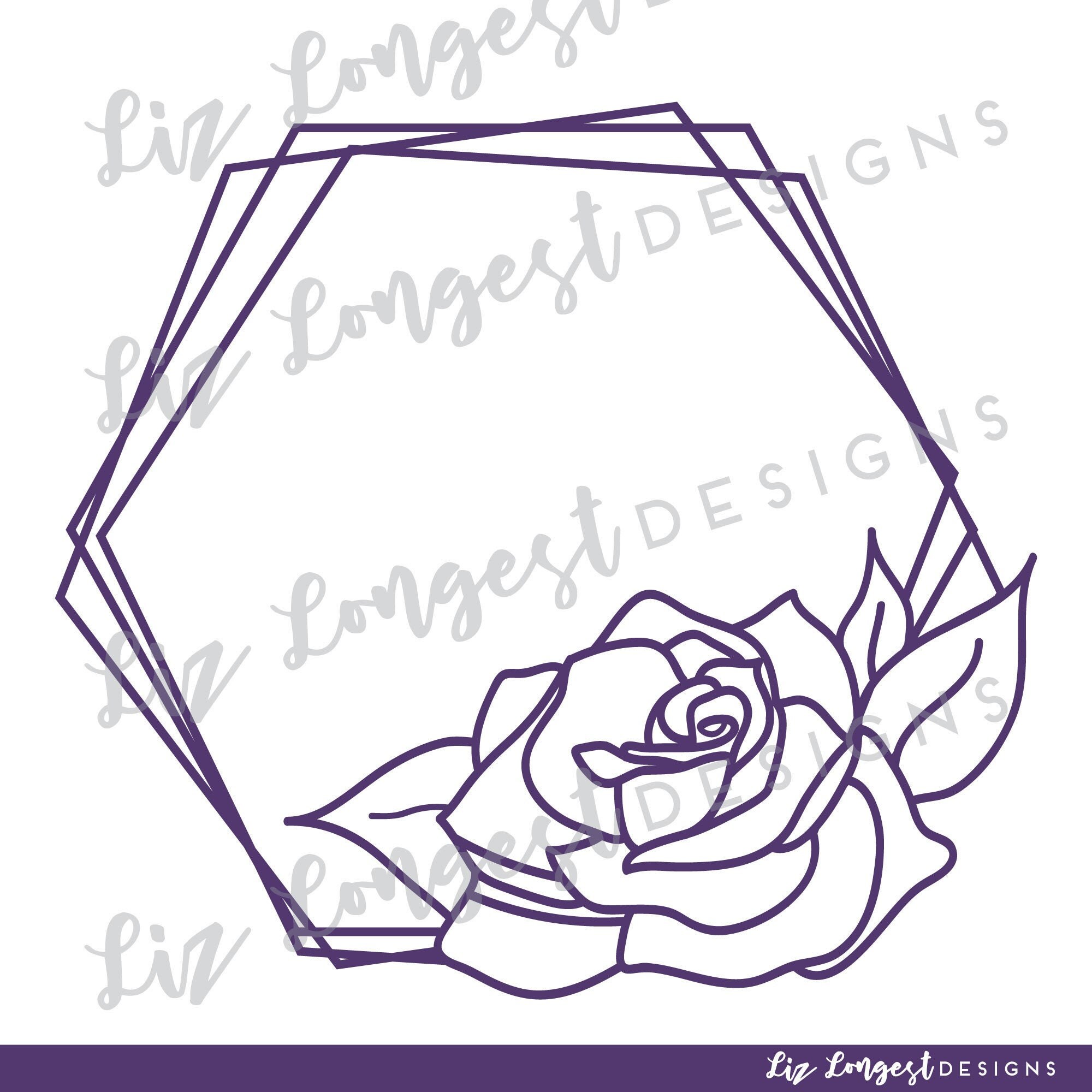Paper Cut File for Scrapbooking Rose Hexagon Scrapbook Etsy