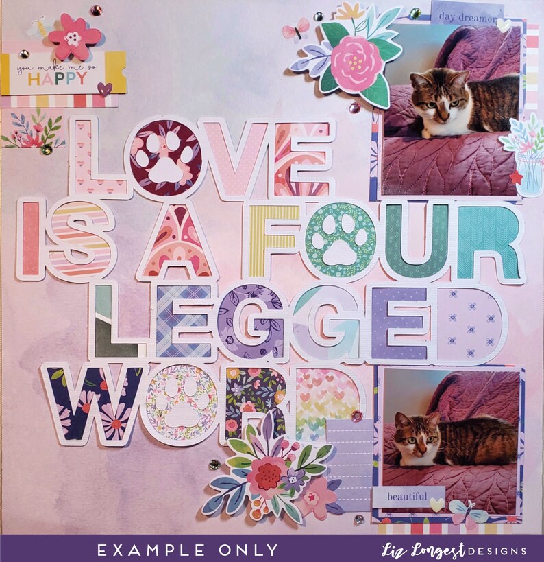 Paper Cut File for Scrapbooking Love is A Four Legged Word Pet Etsy