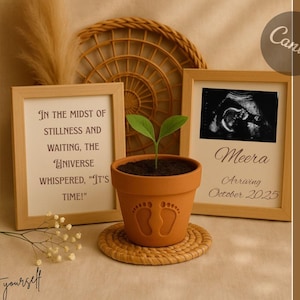 IVF pregnancy announcement|Miracle baby pregnancy reveal| Minimal Gender neutral custom pregnancy announcement digital template editable