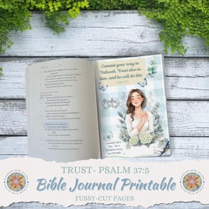 Bible Journaling Printable. Trust in God - Psalm 37:5 (PDF Digital Download)