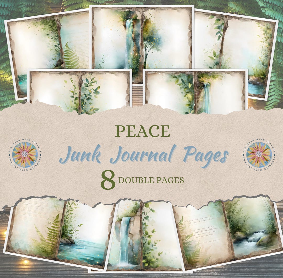 Waterfall Streams Junk Journal Pages: Vintage Printable Papers for ...