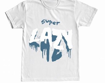 Super Lazy Day T-Shirt - Verspieltes Grafik-T-Shirt mit tropfendem Text & entspannter Stimmung, lustiges Lazy Day Shirt mit schmelzender Typografie