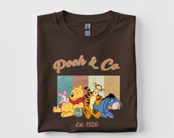 Winnie the Pooh Shirt – Pooh & Co Vintage Tee, Retro Cartoon Friends T-Shirt, Cute Honey Bear Graphic Top, Gift for Disney Fans