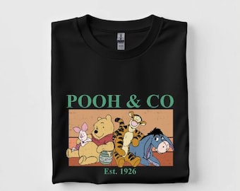Pooh And Co Shirt – Vintage Winnie the Pooh Friends Tee – Tigger, Piglet, Eeyore And Honey Graphic – Retro Cartoon Est. 1926 T-Shirt