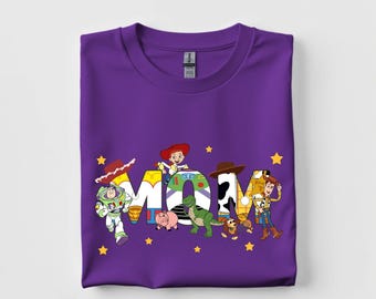 Toy Story Mom Shirt – Buzz, Woody, Jessie & Friends Graphic Tee for Disney Pixar Fans – Perfect for Theme Park Days