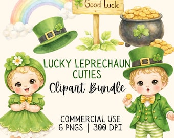 Lucky Leprechaun Cuties Clipart Bundle | St Patrick’s Day Baby Doll PNG ...