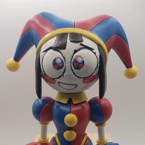 Pamney Clown beeldje – 20 cm groot, op het circus geïnspireerd, 3D-geprint verzamelobject