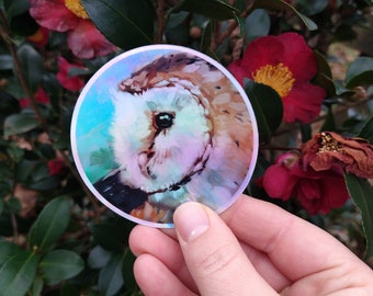 Rainbow Barn Owl Sticker