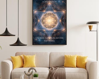 Sacred Geometry — Geometric Spiritual Wall Art | Metatron’s Cube | Minimalist Meditation Printable