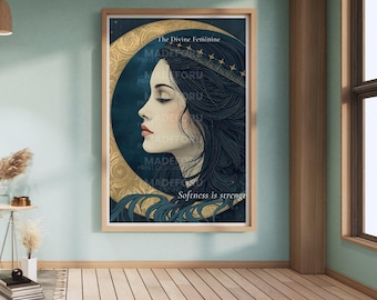 The Divine Feminine — Goddess Energy Wall Art | Mystical Boho Printable | Sacred Feminine Decor | Divine Feminine Print| Boho Feminine Decor