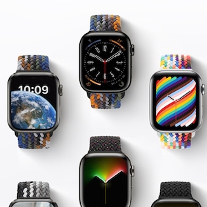 Hand-Knitted Nylon Apple Watch Band: Adjustable Braided Solo Loop