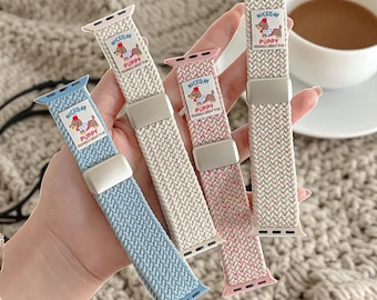 Braided Nylon for Apple Watch Band: Handmade Corgi Design, Magnetic Closure