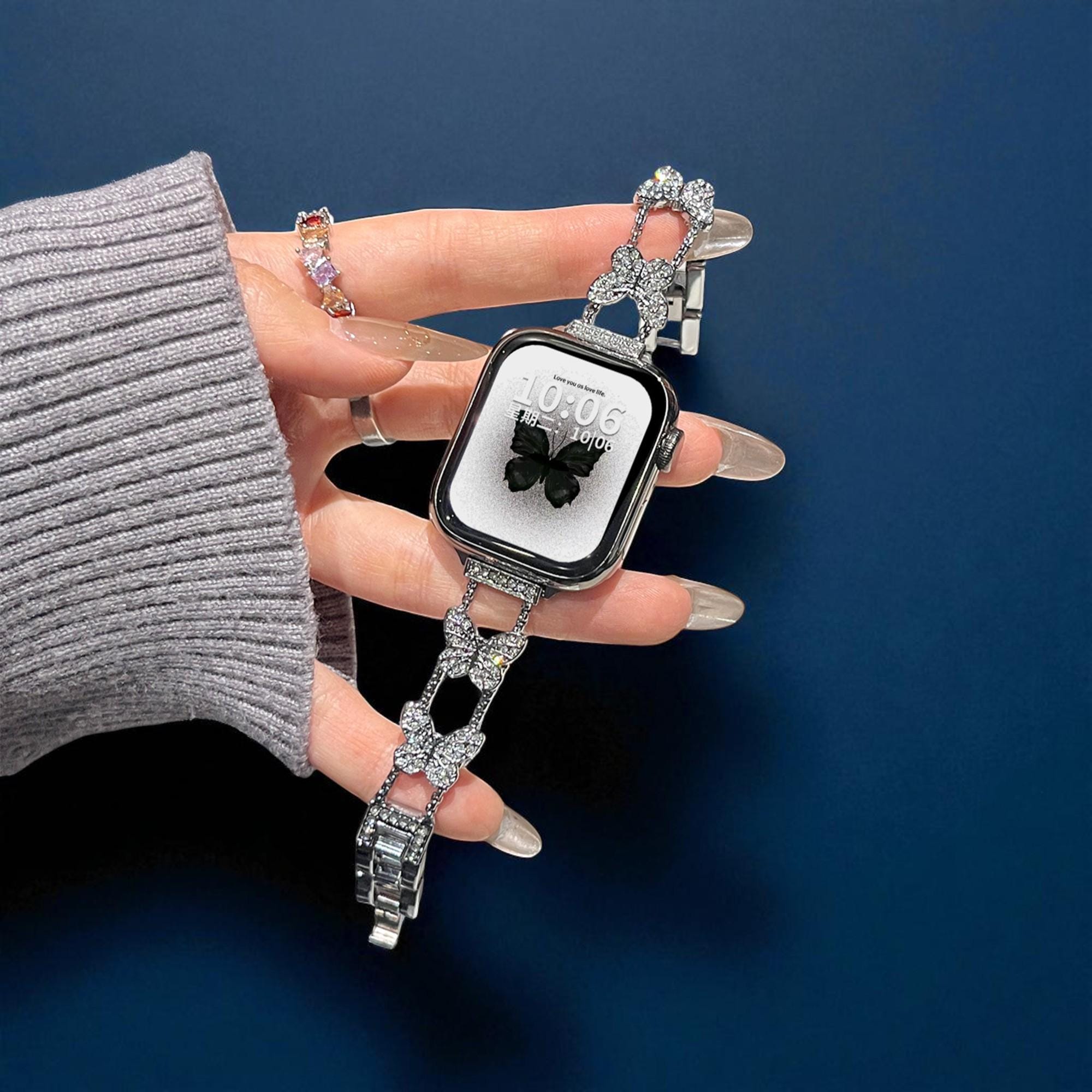 Silver Butterfly Apple Watch Band - Etsy display picture 2