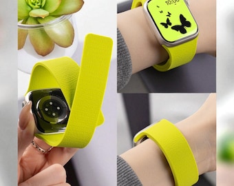 Correa magnética de silicona para Apple Watch: Correa deportiva con textura de cuero.