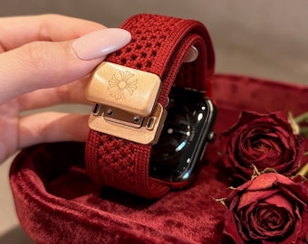 Pasek do zegarka Apple Watch z nylonu tkanego ręcznie | Magnetyczna pleciona pętla sportowa Starlight