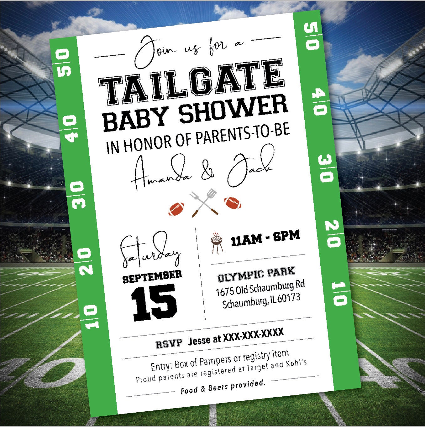 Tailgate baby sale shower