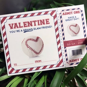 Baseball Valentine Digital File - Print-at-home - Baseball Ticket Valentine - DIY