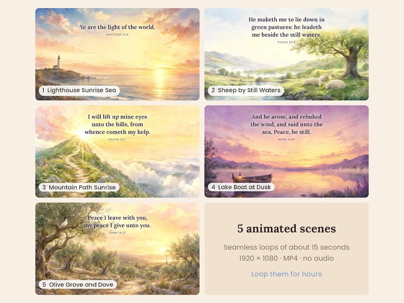 Bible Verse Animated Desktop Wallpapers, 5 KJV Loops, Lighthouse ...