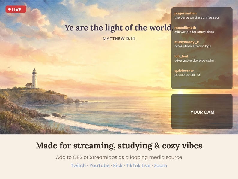 Bible Verse Animated Desktop Wallpapers, 5 KJV Loops, Lighthouse ...