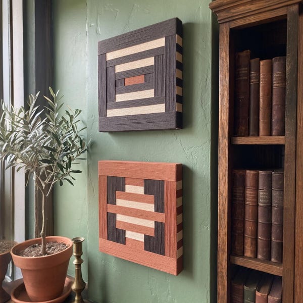 Handmade Woven Yarn Wall Art Set – Geometric Textile Art – Scandinavian Japandi Home Decor – Eclectic Abstract Wall Art