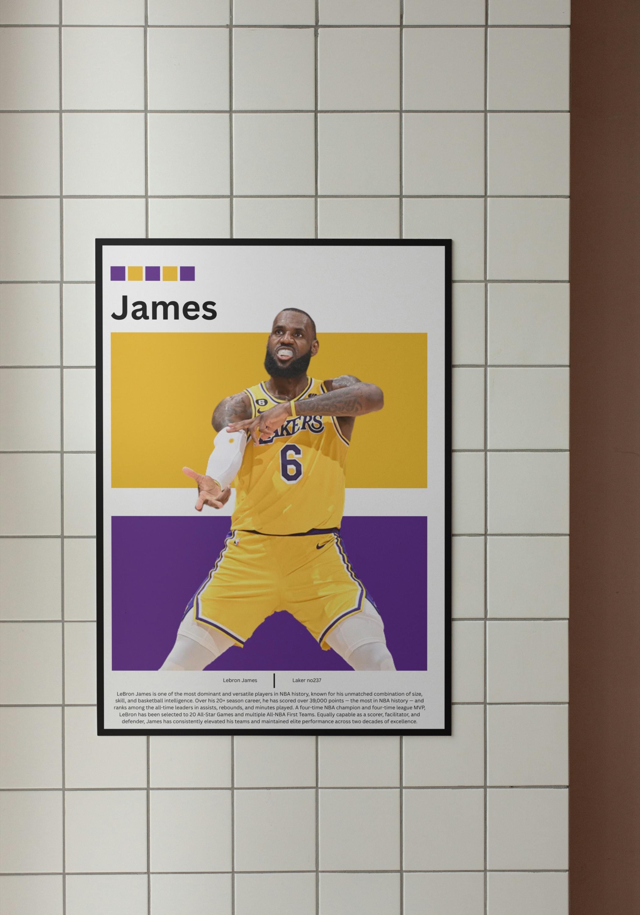 Lebron James Digital Print Poster - NBA Lakers - Etsy