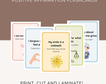 Islamic Affirmation Cards for Kids | Positive & Encouragement Quotes (PDF)