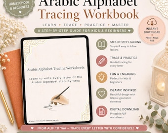 Arabic Alphabet Tracing Worksheets: Muslim Homeschool Learning (PDF Download)