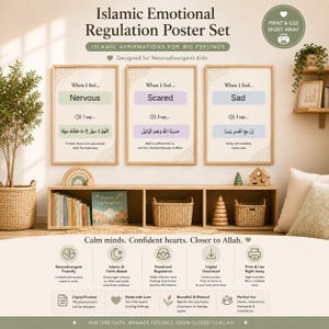 Poster mit islamischen Gebeten für die Ruheecke: Neurodiverse Kinder, Homeschooling (PDF-Download)