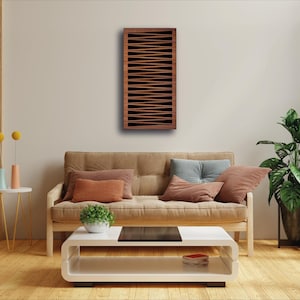 Line Fusion Acoustic Wall Panel – Modern 3D Wood Sound Diffuser for Home, Office & Studio, 50x100cm