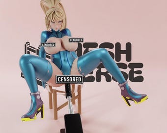 Samus Inspiriert Sci-Fi Waifu STL 1: 6 Skala Statue (Digitaler Download)