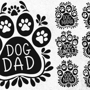 Floral Paw Print SVG Files: Dog Mom Clipart (Digital Download)